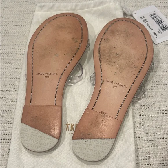 TKEES Women's White Sandals with Clear Straps - Picture 4 of 4
